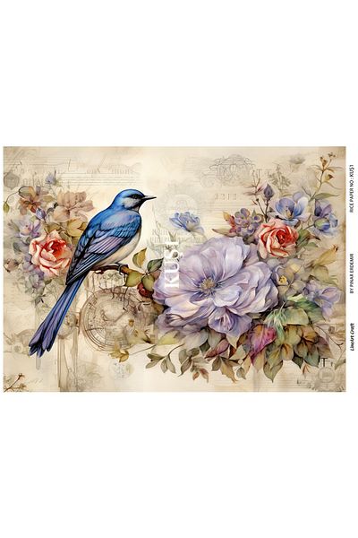 LİNEART LineArt Brass Decopage Paper LA-BIRD1