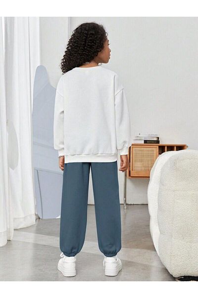 Keywest Παιδική Μπρούκλιν εμπριμέ φούτερ Oversize Φούτερ Σετ Φούτερ