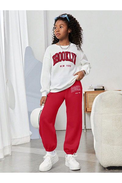 Keywest Kids Brooklyn Printed Oversize Sweatshirt Sweatpants Set Hoodie