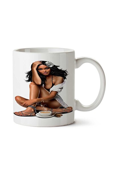 ART HEDİYE كوب جولي بيل جيرل براون للفتيات الجميلات مطبوع على الجانبين