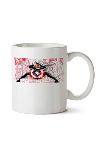 ART HEDİYE كوب كابتن أمريكا نسائي مطبوع على الجانبين