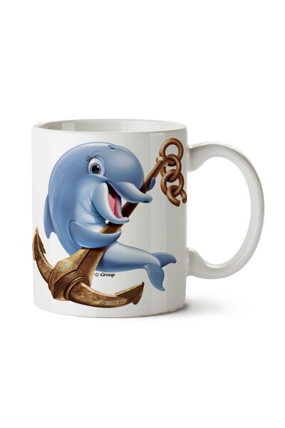ART HEDİYE كوب Dolphin-PNG مطبوع على الجانبين