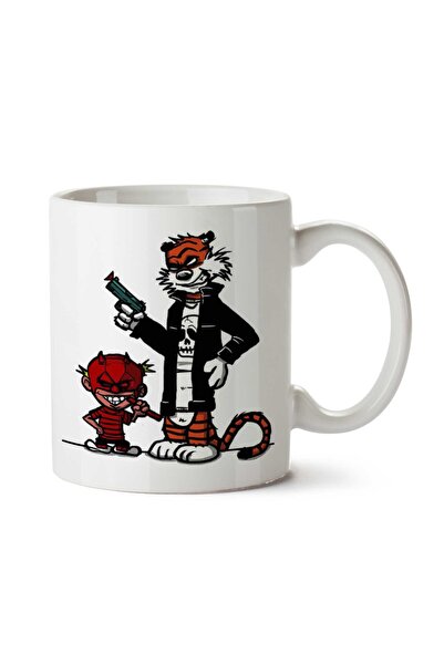 ART HEDİYE كوب مزدوج مطبوع عليه كالفين وهوبز دارديفيل والمعاقب على الجانبين