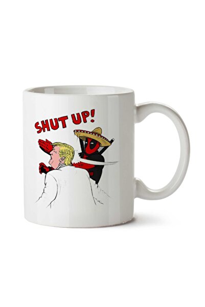 ART HEDİYE كوب ديدبول ترامب سومبريرو يغلق الفك بطباعة على الوجهين