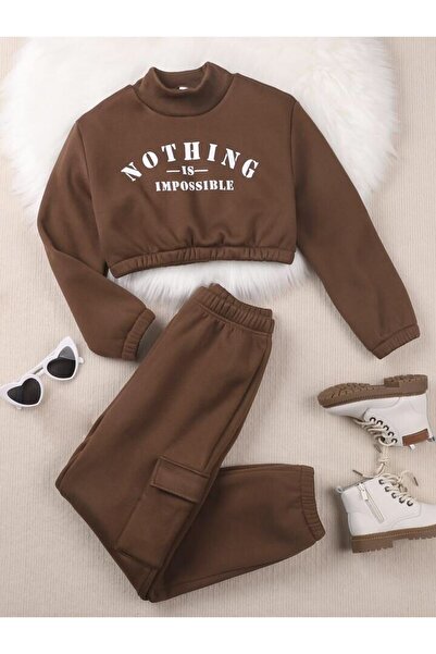 MANCY Children's Nothing Printed Bottom-Top Tracksuit Set