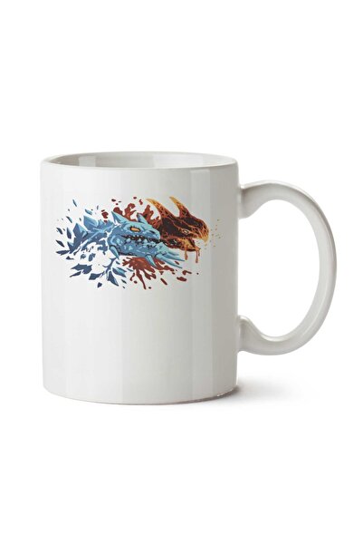 ART HEDİYE DOTA2] كوب جاكيرو مطبوع عليه النار والثلج على الجانبين