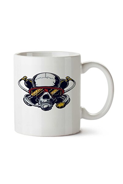 ART HEDİYE كوب مطبوع عليه جمجمة جمجمة البحر على الجانبين