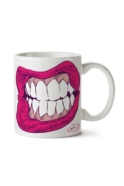 ART HEDİYE كوب GRRRR للأسنان والشفاه مطبوع على الجانبين