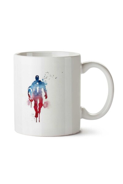 ART HEDİYE كوب بطلة كابتن أمريكا مطبوع على الجانبين