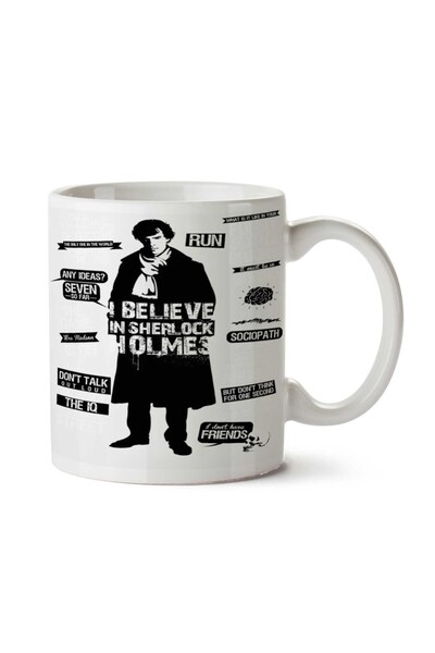 ART HEDİYE كوب مطبوع على الجانبين من Detective Quotes