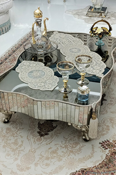 CAMİNHO DA LUA Σετ κάλυμμα τραπεζιού σαλονιού Versace 5 τεμαχίων Luxury Runne...