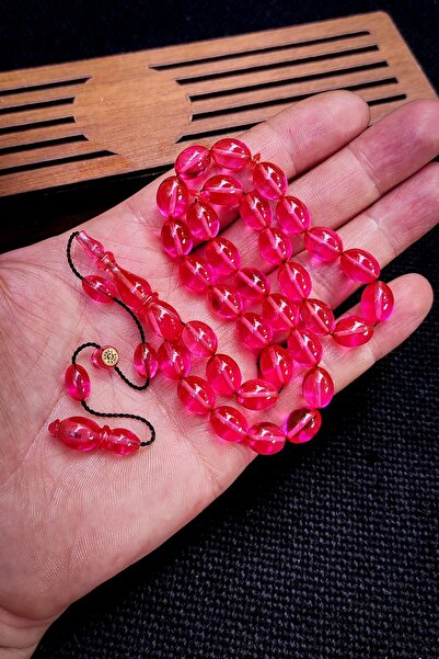 Vip Kehribar 8x11 ملم ثقب دقيق فوشيا اللون النرد العنبر مسبحة| مسبحة توقيع أيهان توران ماستر