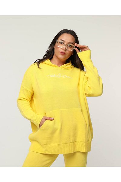 OUZ Fashion Hooded Knitwear Set