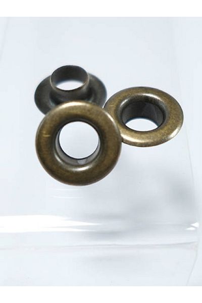 Klinkshop Size 26 Eyelet (11 MM) Antique Yellow-25 Pieces Material Package Without Attachments-stainless Brass