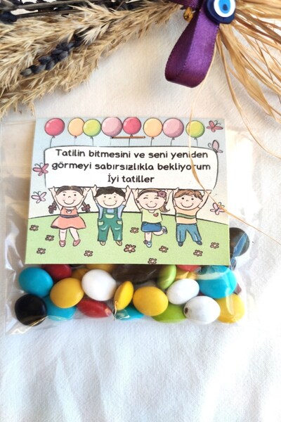 Emtory Home 10 Adet İyi Tatiller Yazılı Draje Hediyelik - Okul Hediyesi - Söm...