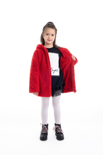 PANCHY CANKY Wellsoft Ribbon Hooded Girl's Coat