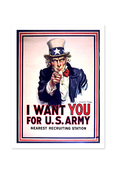Beril Yamaç Design Studio Poster decorativ vintage „I Want You US Army”, repr...