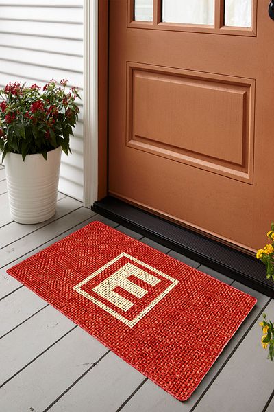 Vagonik Jute Detailed PVC Based Thick Door Mat with Pharmacy Logo 45x75