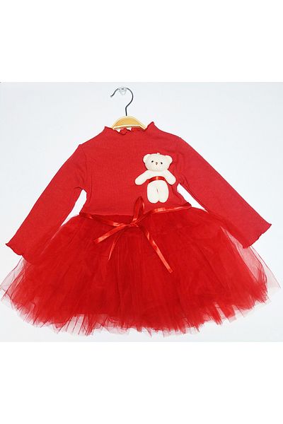 nc gift Micul ursuleț cu mânecă lungă căptușită fustă tutu rochie fetiță din tul