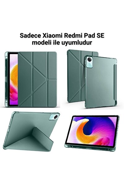 Nezih Case Xiaomi Redmi Pad Se 11 Kılıf Uyku Mod'lu Standlı Kalem Bölmeli Arkası Yumuşak Akıllı Silikon Kapak
