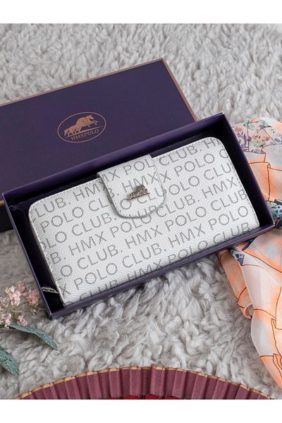 HMXPOLO Women's Large Size Wallet White
