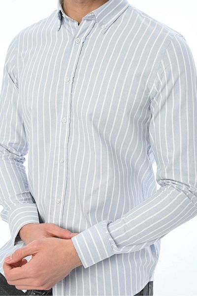 Piola Club Ανδρικό πουκάμισο Oxford ριγέ Slim Fit
