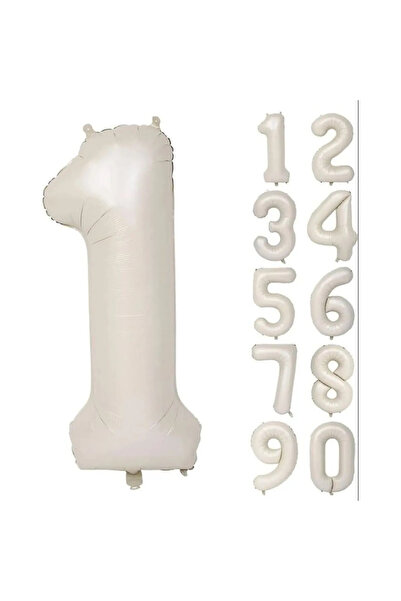 party mix Number Balloon Cream Color Birthday Age Balloon Number 1 Sea Sand -...