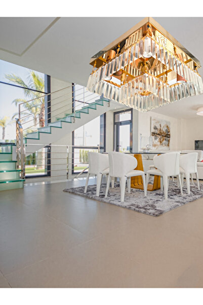 öalpa Aurora Sunshine Chandelier Kristal Taşlı Sarı Renkli 40 cm Çapında Kare