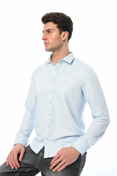 Piola Club Ανδρικό πουκάμισο από βαμβακερό σατέν Slim Fit