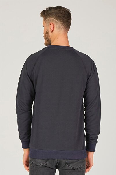 Dewberry V4003 Men's Reglan Sleeve Sweatshirt-navy blue