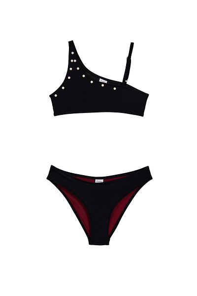 SHELLSEA Girl's Crooked One-Shoulder Pearl Bikini