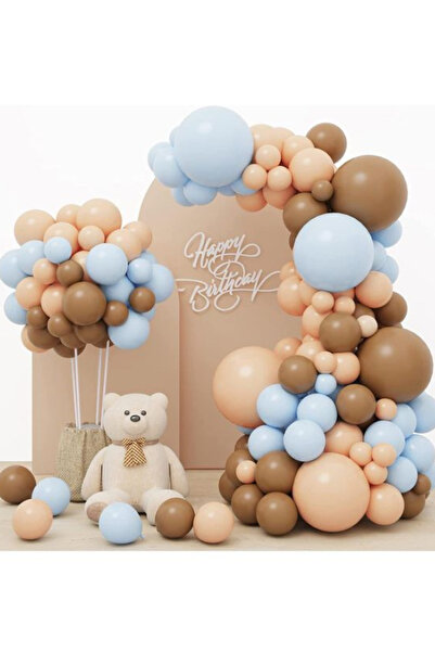 party mix Mavi Karamel Balon Zincir Set 50'li Erkek Bebek Doğum Günü Konsepti...