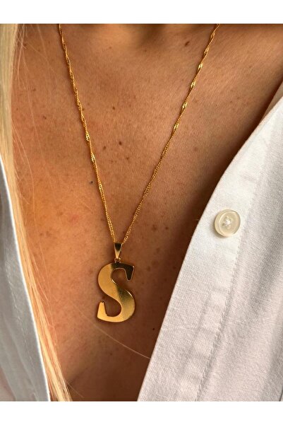 Rossetto Atelier Altın Kaplama Tasarım S Harfli Uzun Kolye