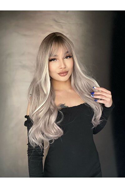 Suzan Peruk Perçemli Rus Kumral Ombreli Seri Gerçek Saça yakın dokulu Fiber p...