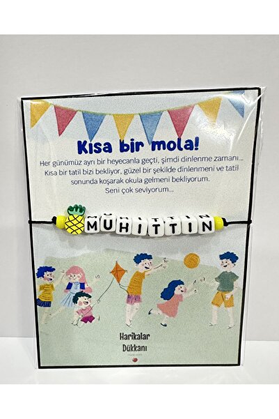 HARİKALAR DÜKKANI Ara Tatil Karne Hediyesi Makrome Detaylı İsimli Bileklik - ...