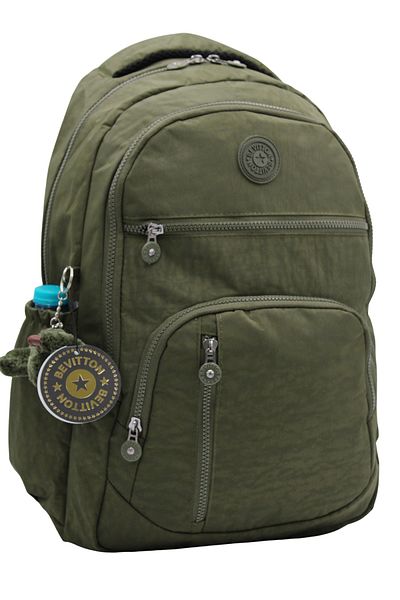 Bevitton Daily Crinkle Fabric Unisex School Backpack 1700 Khaki
