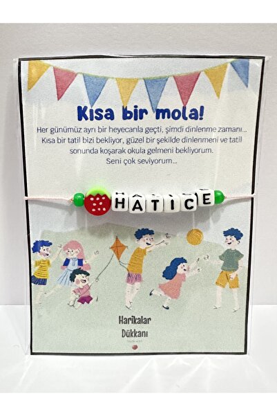 HARİKALAR DÜKKANI Ara Tatil Karne Hediyesi Makrome Detaylı İsimli Bileklik - ...
