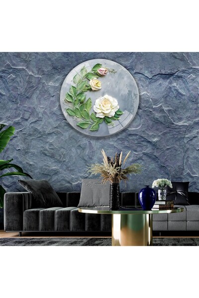 EMYA HOME Γυάλινος πίνακας λουλουδιών