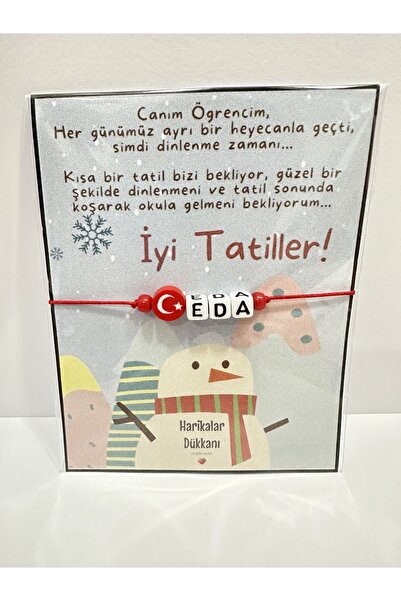 HARİKALAR DÜKKANI Ara Tatil Karne Hediyesi Makrome Detaylı İsimli Bileklik - ...