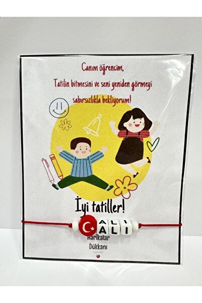 HARİKALAR DÜKKANI Ara Tatil Karne Hediyesi Makrome Detaylı İsimli Bileklik - ...