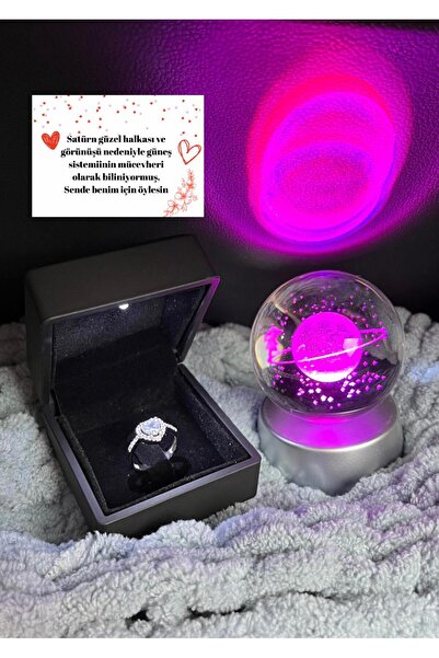 Sepetten Eve Işıklı Yüzük Kutusunda Pandora'm Yüzük Renk Değiştiren Işıklı Sa...