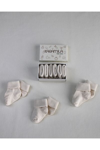 KARAMİLA 3-Piece Baby Socks - Baby BAMBOO Socks Newborn Socks - Newborn Socks