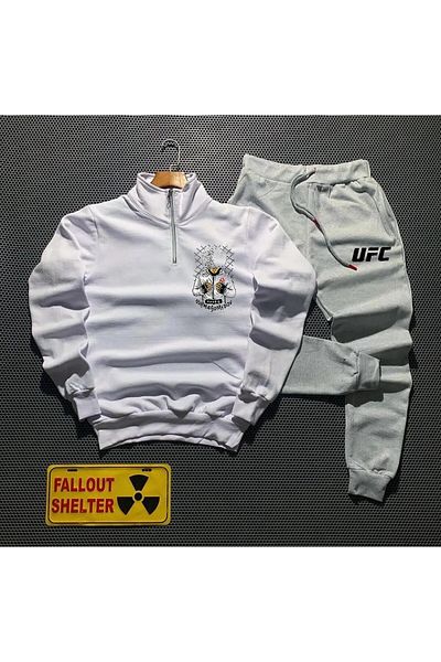 Pisa Art Unisex UFC Khabib (HABIB) Nurmagomedov Half Zip Sweatshirt Sweatpants Combo
