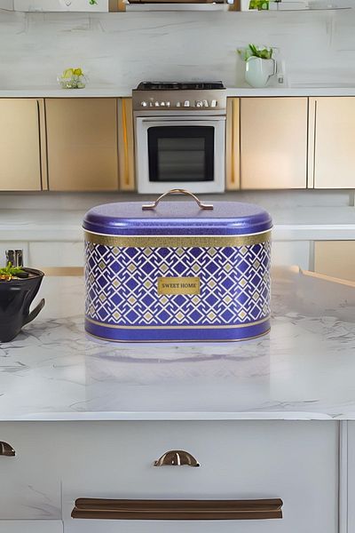 EVLE Ef002-x1 Turkish Blue_bread Box Patterned Bread Dish 10,4 Lt