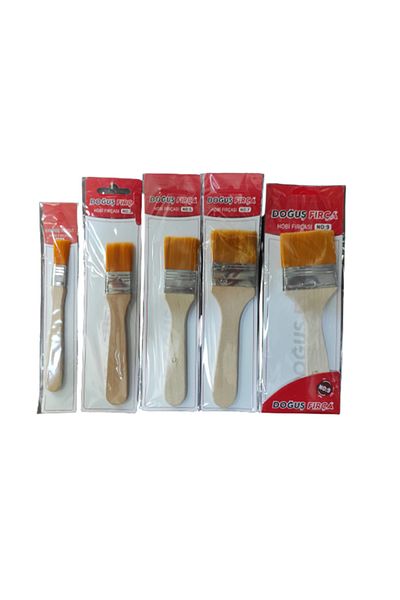 Doğuş Synthetic Silk Acrylic And Oil Paint Floor Brush Set 5 Pieces