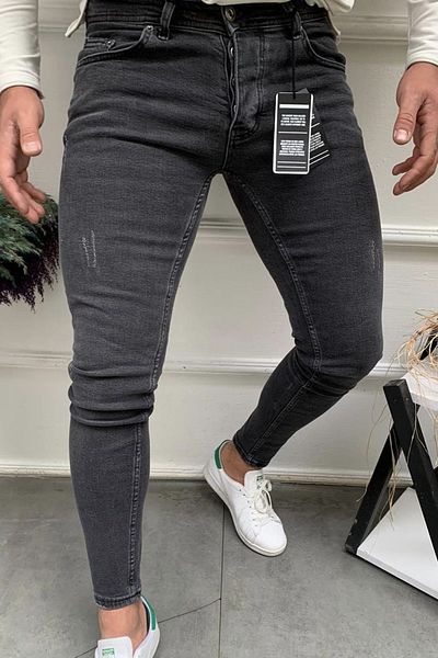 DOPPİO'N DENİM Ανδρικό τζιν παντελόνι Anthracite Slim Fit Lycra