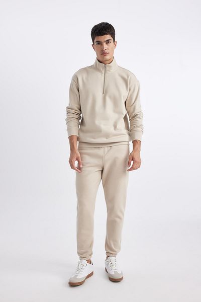 DeFacto Jogger-Jogginghose, Standard-Passform, Basic, gerade Taille, Schnürung, elastisches Bein mit Taschen, A6468ax24sp