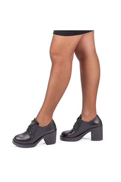 TwoEgoist Pantofi de zi cu zi cu șireturi, din piele naturală, cu toc cu platformă de 8 cm