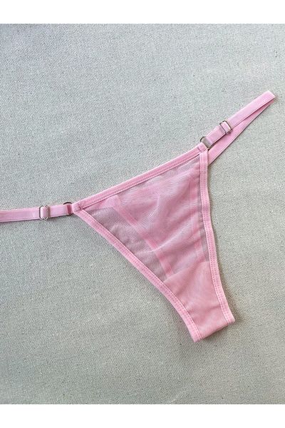 La Linaa Set de sutien chiloți tanga din tul pentru femei