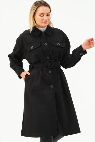 Dewberry Z6777 Palto-black